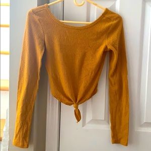Long sleeve mustard yellow shirt
